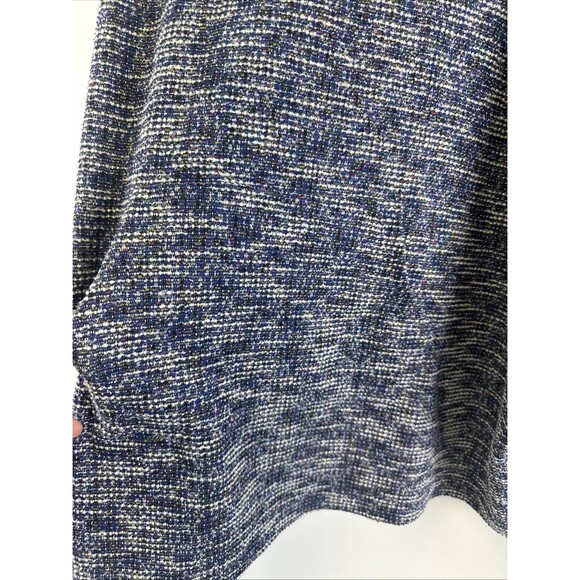 Lane Bryant Poncho Sweater Blue White Cowl Neck Pouch Pocket Pullover Plus 18/20 - Picture 3 of 12